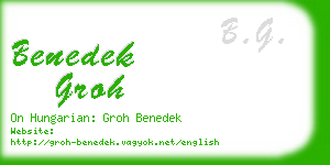 benedek groh business card